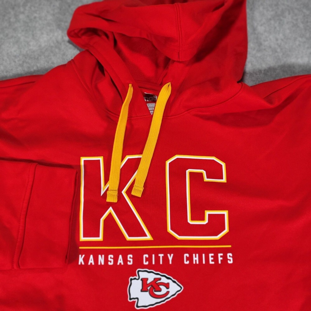 Kansas City Chiefs Red Hoodie Sweatshirt Fanatics Mens Large with Pockets